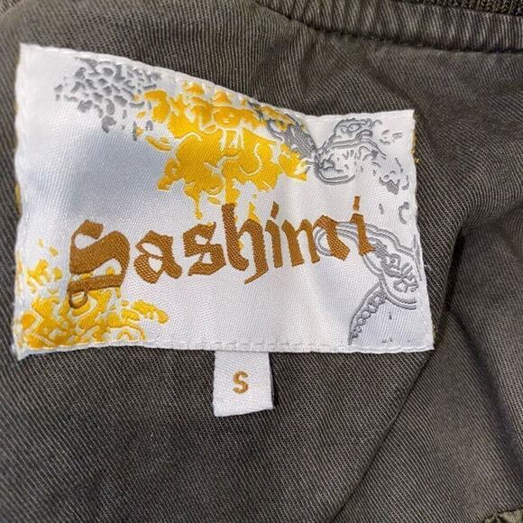 Sashimi Olive Green Hooded Military Style Jacket | Sz S - Picture 4 of 4